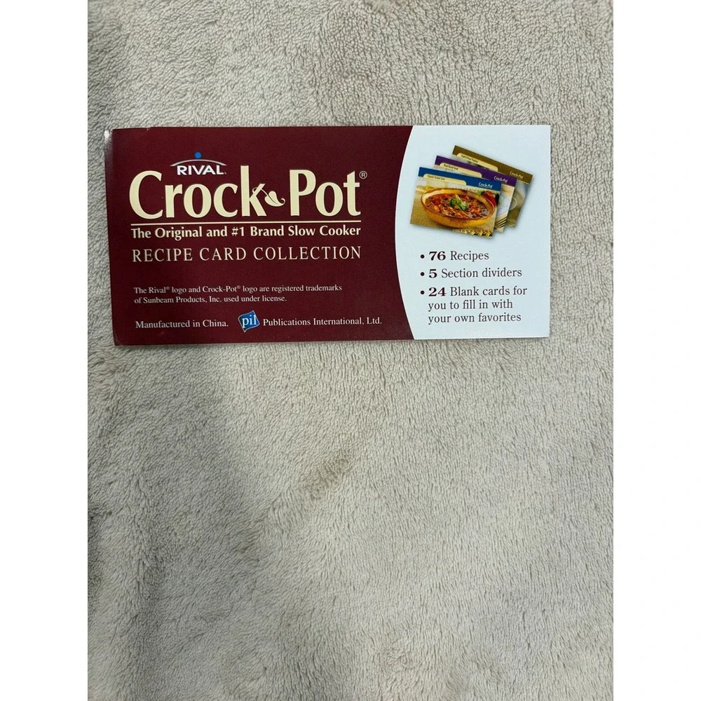 Rival Crock-Pot Recipe Card Collection Unisex OS Burgundy Excellent Metal Tin